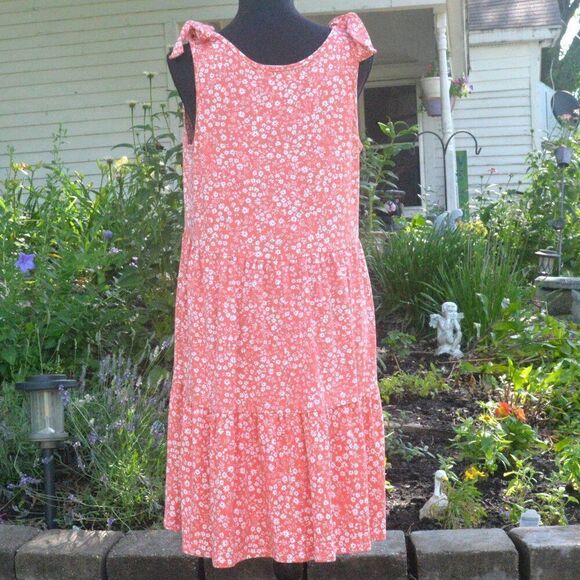 Haptics by Holly Harper Floral Shoulder Tie Tiered Dress New - Picture 6 of 6